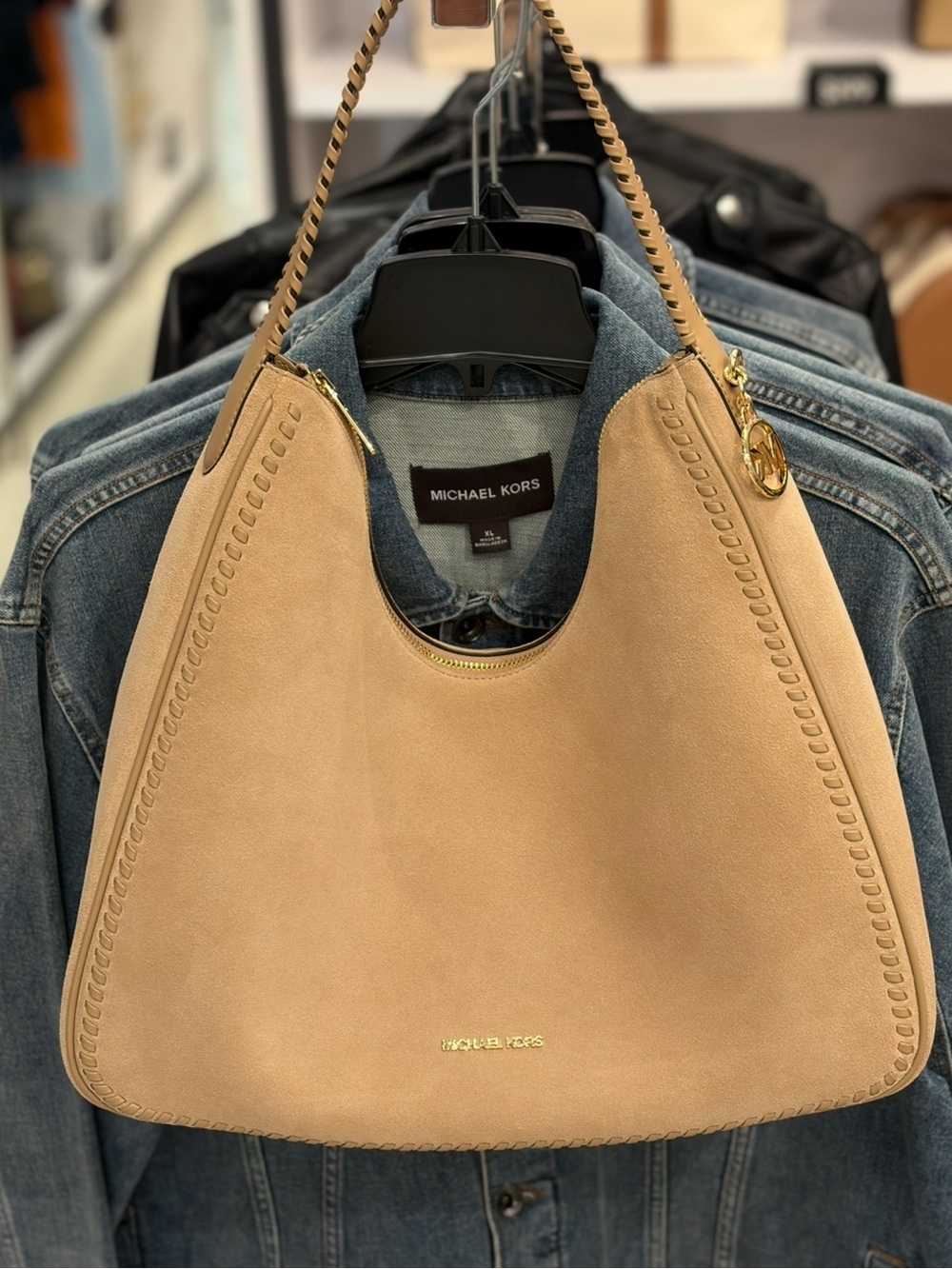 MICHAEL KORS Nayla Medium Suede Hobo Shoulder Bag camel
NWT - Picture 8 of 14